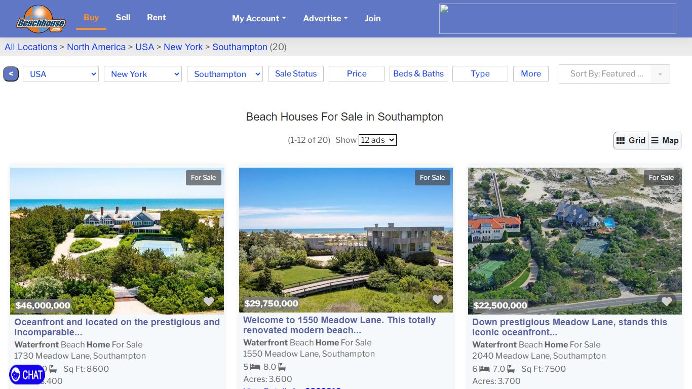 Southampton Beachfront Homes For Sale Real Estate New York - beach house